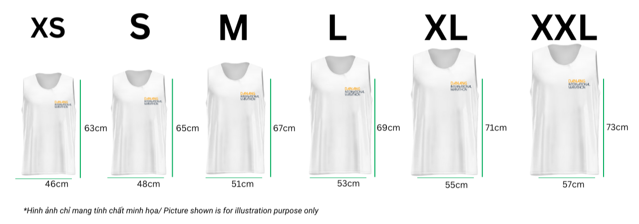 Size áo Danang International Marathon